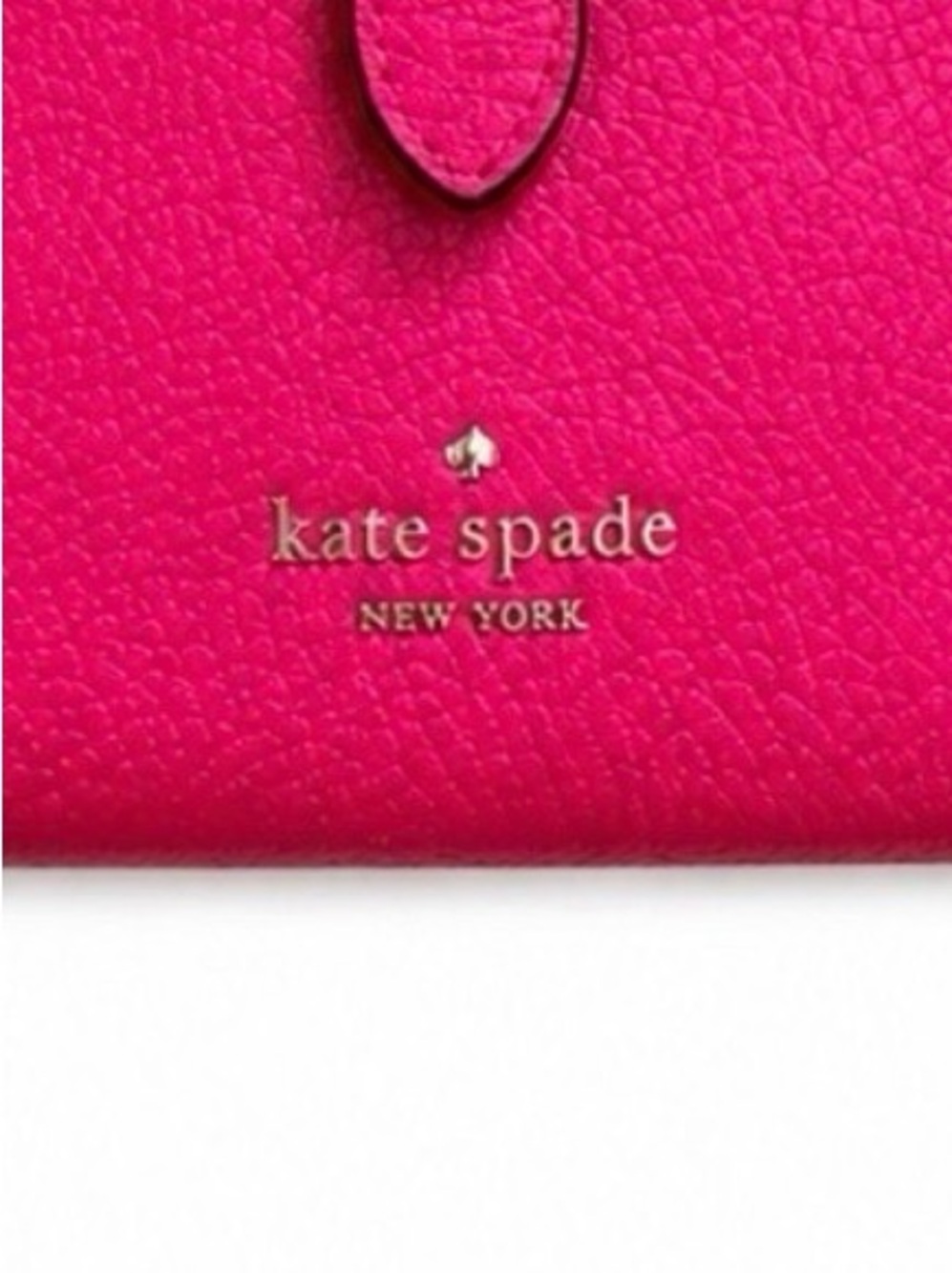Kate Spade Pebbled Leather Hot Pink Wristlet Clutch - Picture 2 of 6